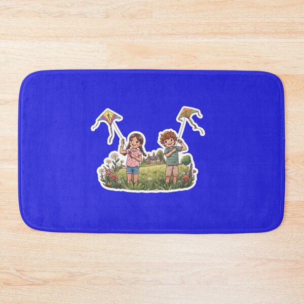 Item preview, Joy in the Countryside: Children Flying Colorful Kites designed and sold by mimiartes.