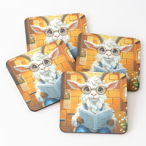 Item preview, Goat Bathroom Newspaper Reader Glasses Farm Animal Humor designed and sold by mildaclairmo.
