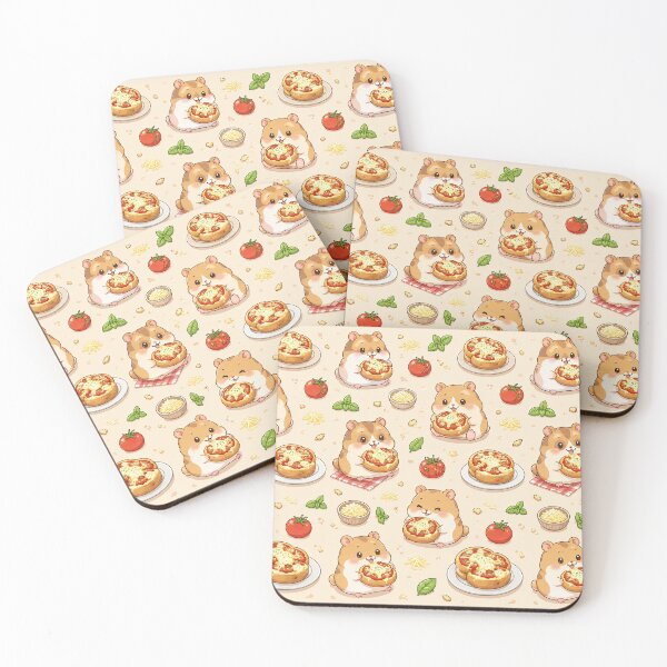 Item preview, Hamster Mini Pizza Bagel Kawaii Food Pattern designed and sold by Soft Berry Studio.