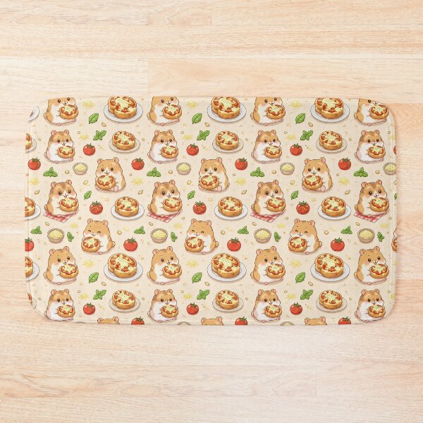 Item preview, Hamster Mini Pizza Bagel Kawaii Food Pattern designed and sold by Soft Berry Studio.