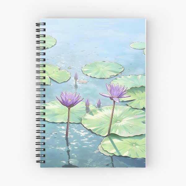 Item preview, Purple Lotus Pond – Tropical Botanical Nature Illustration designed and sold by Spirit of Siam.
