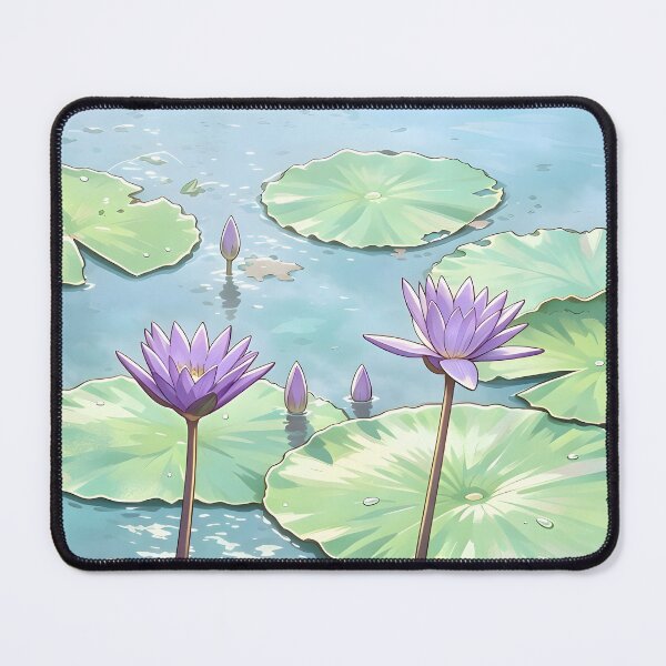 Item preview, Purple Lotus Pond – Tropical Botanical Nature Illustration designed and sold by Spirit of Siam.