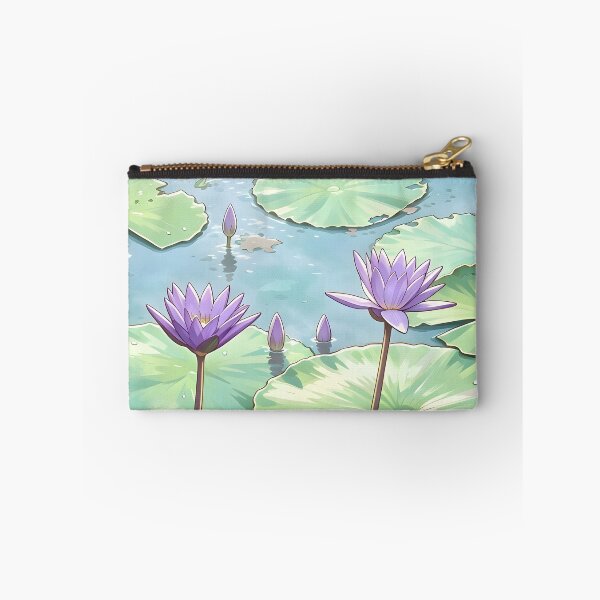 Item preview, Purple Lotus Pond – Tropical Botanical Nature Illustration designed and sold by Spirit of Siam.