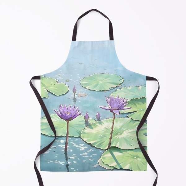 Item preview, Purple Lotus Pond – Tropical Botanical Nature Illustration designed and sold by Spirit of Siam.