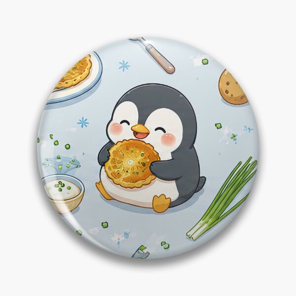 Item preview, Penguin Potato Pancake Kawaii Food Pattern designed and sold by Soft Berry Studio.