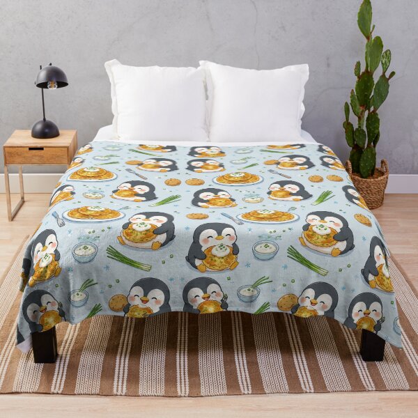 Item preview, Penguin Potato Pancake Kawaii Food Pattern designed and sold by Soft Berry Studio.