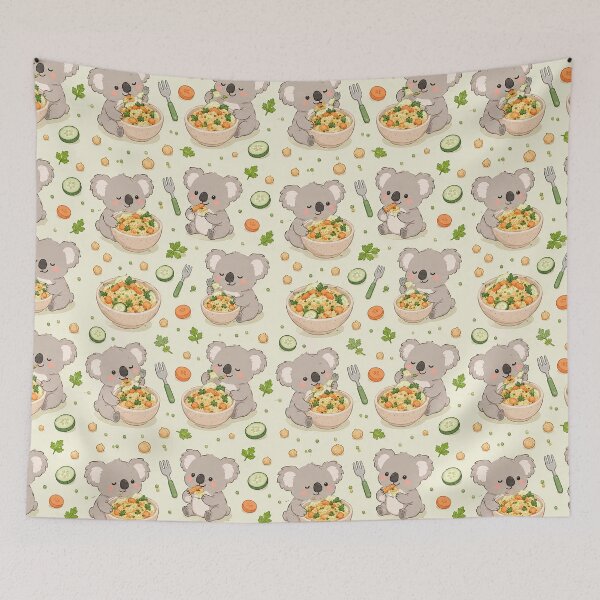 Item preview, Koala Couscous Bowl Kawaii Food Pattern designed and sold by Soft Berry Studio.