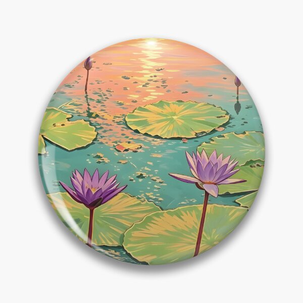 Item preview, Purple Lotus Pond – Tropical Botanical Nature Illustration designed and sold by Spirit of Siam.