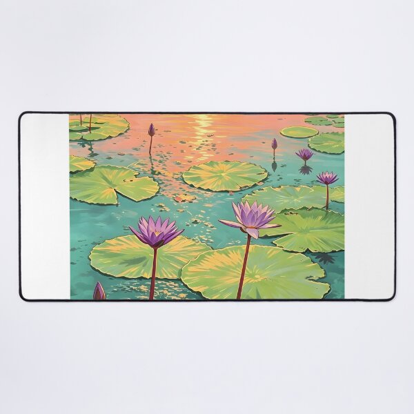 Item preview, Purple Lotus Pond – Tropical Botanical Nature Illustration designed and sold by Spirit of Siam.