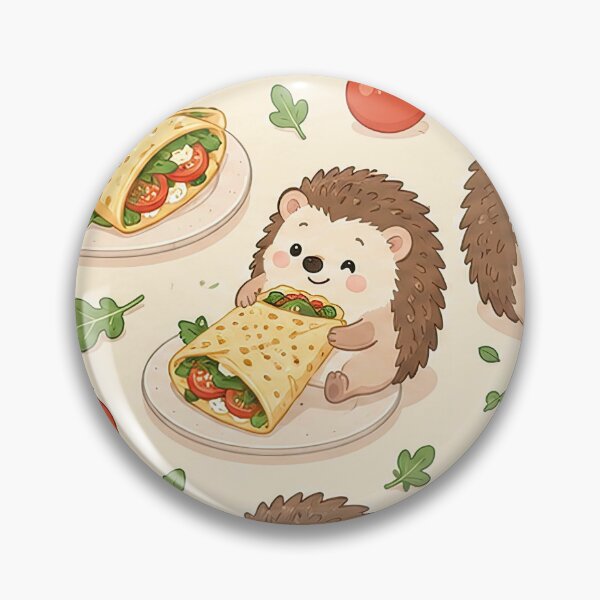 Item preview, Hedgehog Savory Crepe Kawaii Food Pattern designed and sold by Soft Berry Studio.