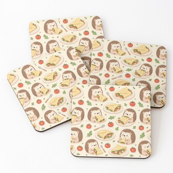 Item preview, Hedgehog Savory Crepe Kawaii Food Pattern designed and sold by Soft Berry Studio.