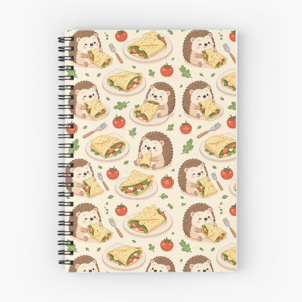 Item preview, Hedgehog Savory Crepe Kawaii Food Pattern designed and sold by Soft Berry Studio.