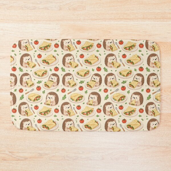Item preview, Hedgehog Savory Crepe Kawaii Food Pattern designed and sold by Soft Berry Studio.