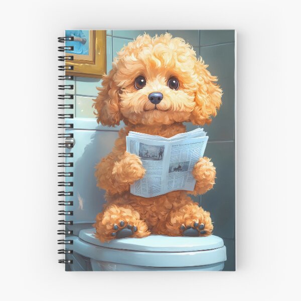 Item preview, Goldendoodle Dog Bathroom Newspaper Reader Fluffy Puppy Humor designed and sold by mildaclairmo.