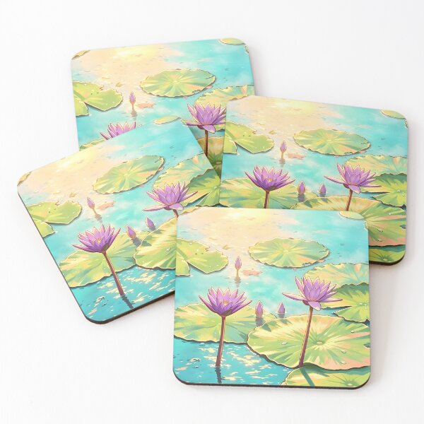 Item preview, Purple Lotus Pond – Tropical Botanical Nature Illustration designed and sold by Spirit of Siam.