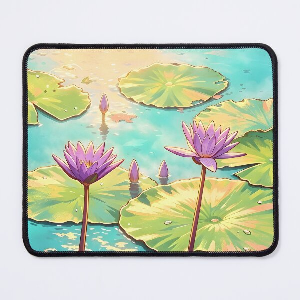 Item preview, Purple Lotus Pond – Tropical Botanical Nature Illustration designed and sold by Spirit of Siam.