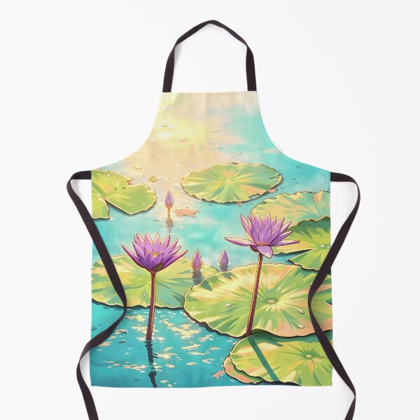 Item preview, Purple Lotus Pond – Tropical Botanical Nature Illustration designed and sold by Spirit of Siam.