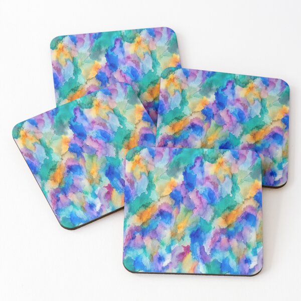 Item preview, Vibrant Abstract Watercolor Waves Painting Pattern designed and sold by zenjiinspired.