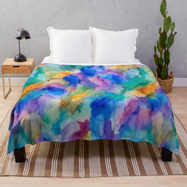 Item preview, Vibrant Abstract Watercolor Waves Painting Pattern designed and sold by zenjiinspired.