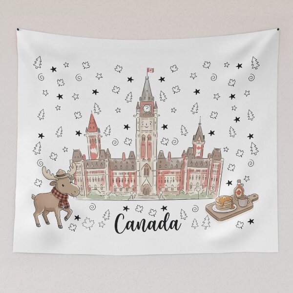 Item preview, Cute Parliament Hill Canada Doodle Art designed and sold by RamyGallery.