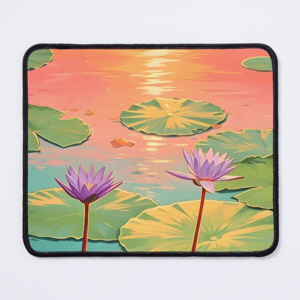 Item preview, Purple Lotus Pond – Tropical Botanical Nature Illustration designed and sold by Spirit of Siam.