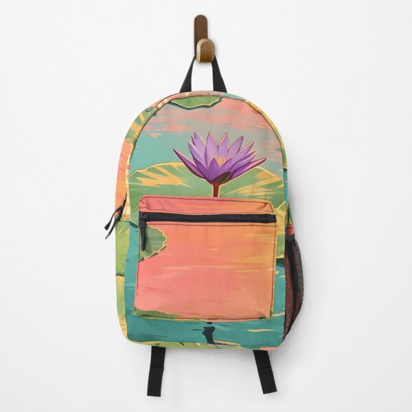 Item preview, Purple Lotus Pond – Tropical Botanical Nature Illustration designed and sold by Spirit of Siam.