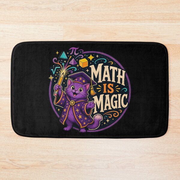 Item preview, Back to school Math Is Magic Witch Cat Funny Math Teacher designed and sold by Uglyandcute.