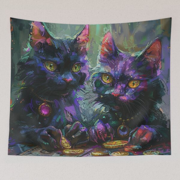 Item preview, Midnight Fortune — Mystical Black Cats designed and sold by Strange-Nucleus.