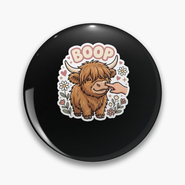 Item preview, BOOP Cute Highland Cow Nose Touch Funny Coo designed and sold by snowry.