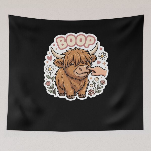 Item preview, BOOP Cute Highland Cow Nose Touch Funny Coo designed and sold by snowry.