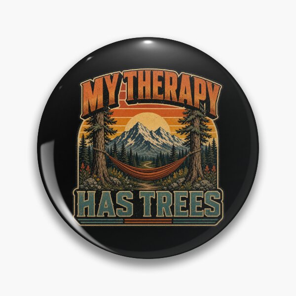 Item preview, My Therapy Has Trees - Retro Mountain Hammock Escape designed and sold by Graphic Vibe Designs.