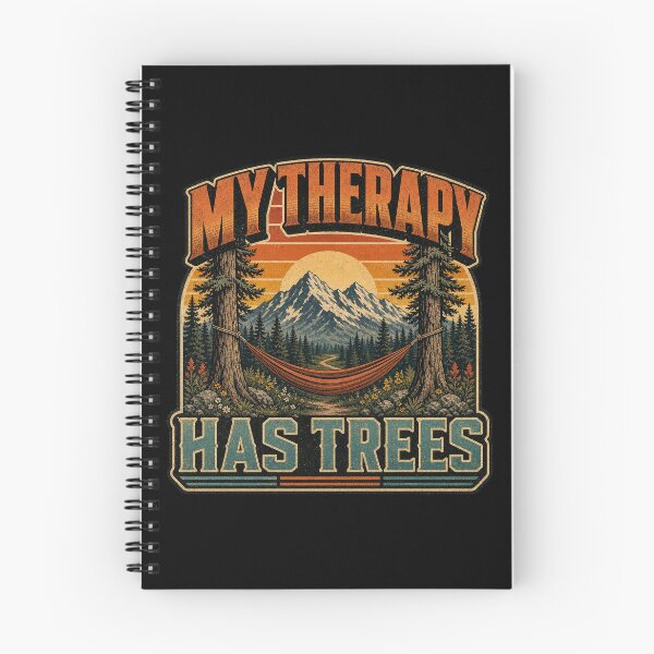 Item preview, My Therapy Has Trees - Retro Mountain Hammock Escape designed and sold by Graphic Vibe Designs.