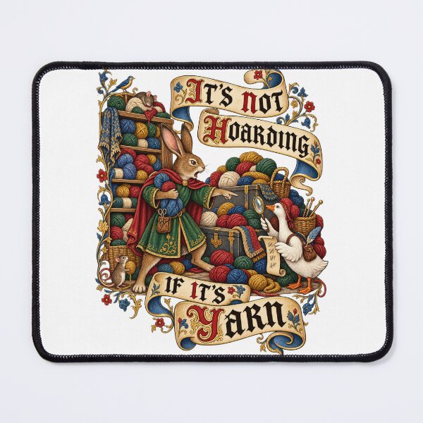 Item preview, It’s Not Hoarding If It’s Yarn – Medieval Knitting Humor designed and sold by TWPub.