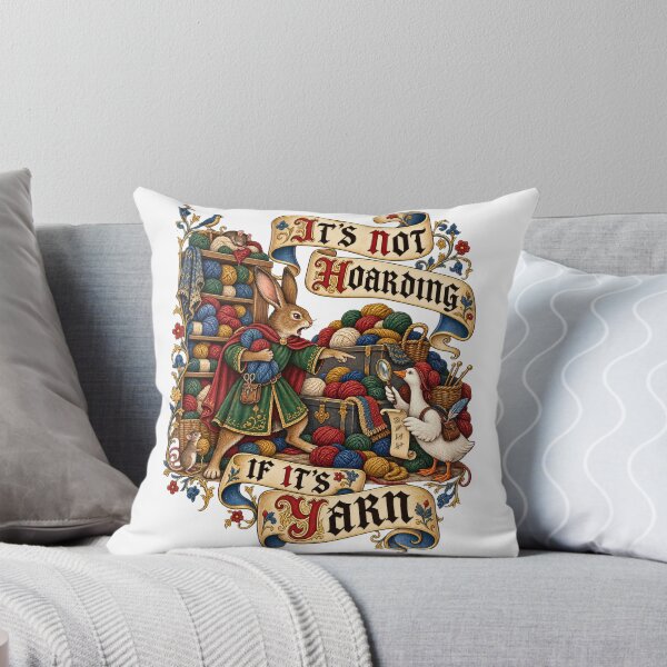 Item preview, It’s Not Hoarding If It’s Yarn – Medieval Knitting Humor designed and sold by TWPub.