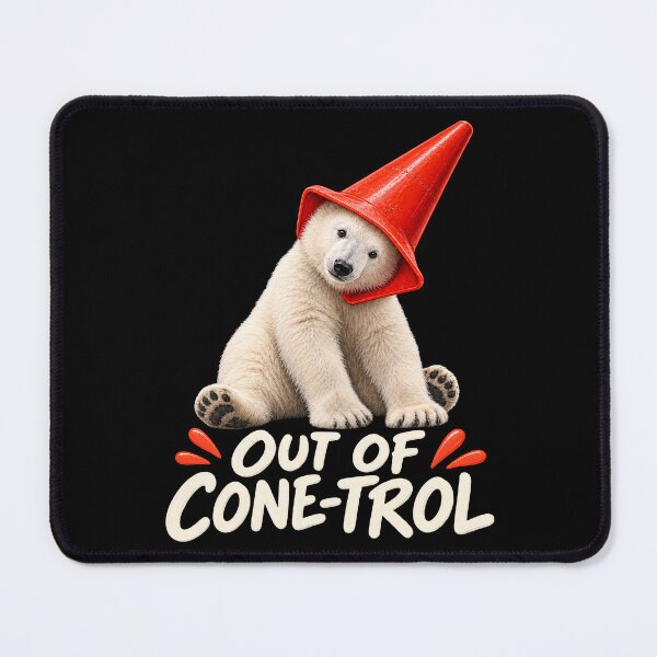 Item preview, Momota Polar Bear Cub Funny Traffic Cone designed and sold by Eh Plus Designs.