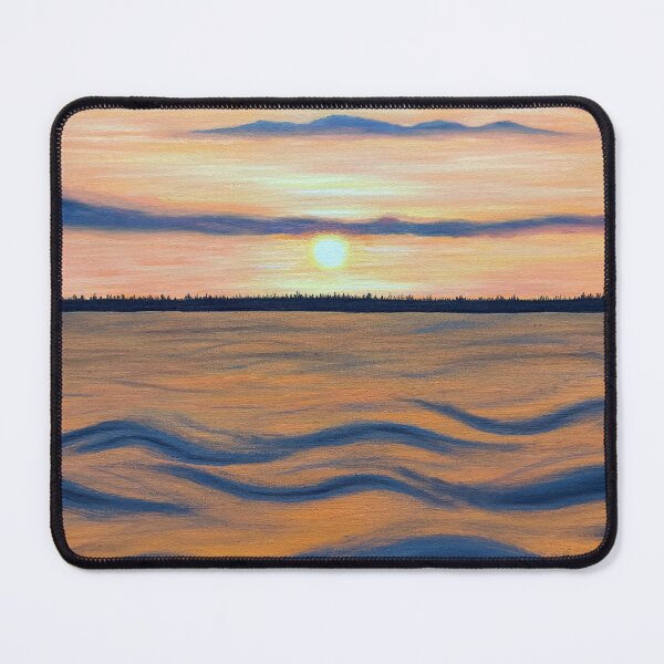 Item preview, Orange and Purple Lake Sunset Oil Painting designed and sold by Krista-Joan-Art.