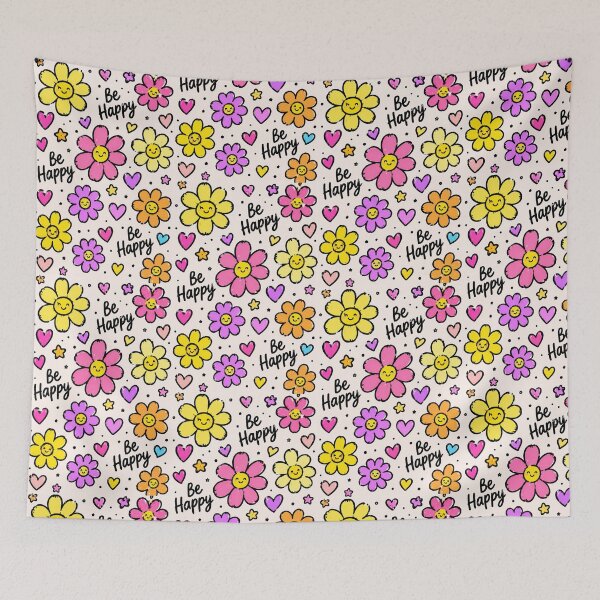 Item preview, Be Happy Colorful Flowers Pattern designed and sold by Car23314.