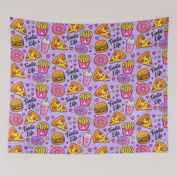 Item preview, Foodie Life Pizza & Burger Pattern designed and sold by Car23314.