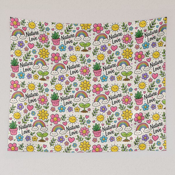 Item preview, Nature Love Flowers & Rainbow Pattern designed and sold by Car23314.