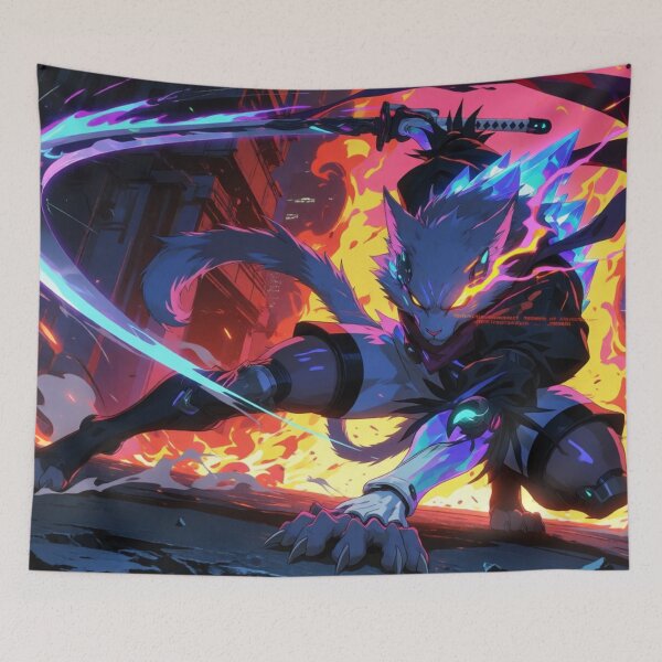 Item preview, Blue Beast Unleashed in Flame and Might (V6) designed and sold by SabaMirzique.