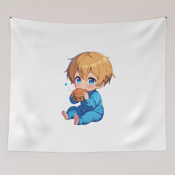 Item preview, Eugeo Sword Art Online Chibi Burger Blue Pajama Bite designed and sold by Dashsopaner.