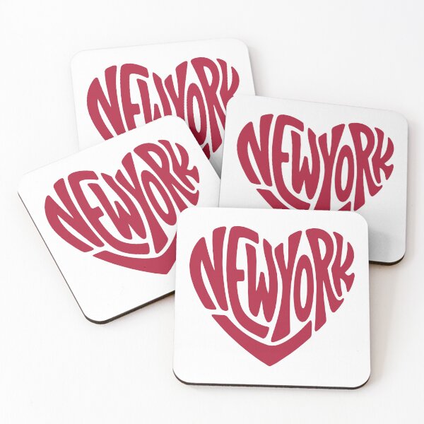 Item preview, New York Heart Shape Retro Typography Design designed and sold by castillomiami.