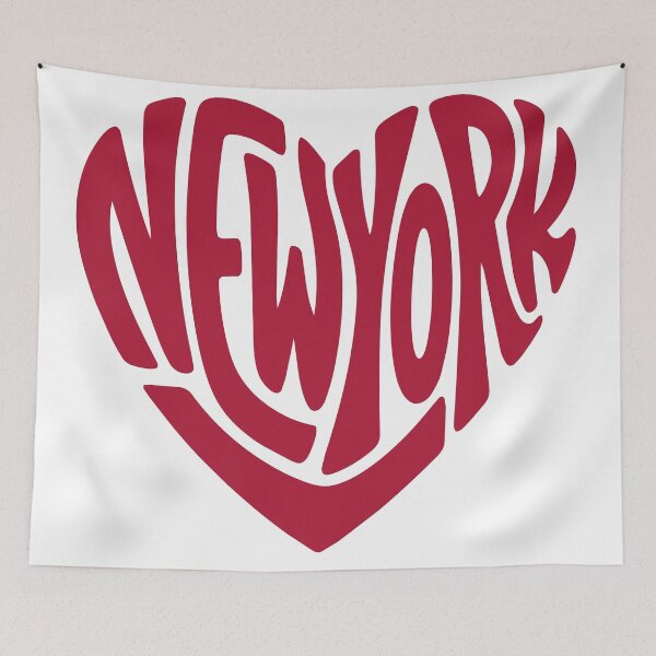 Item preview, New York Heart Shape Retro Typography Design designed and sold by castillomiami.