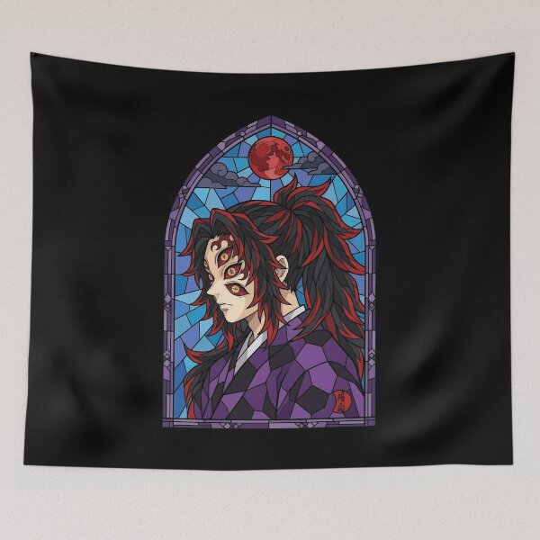 Item preview, Kokushibou Demon Slayer Red Moon Blue Glass Portrait designed and sold by mildaclairmo.
