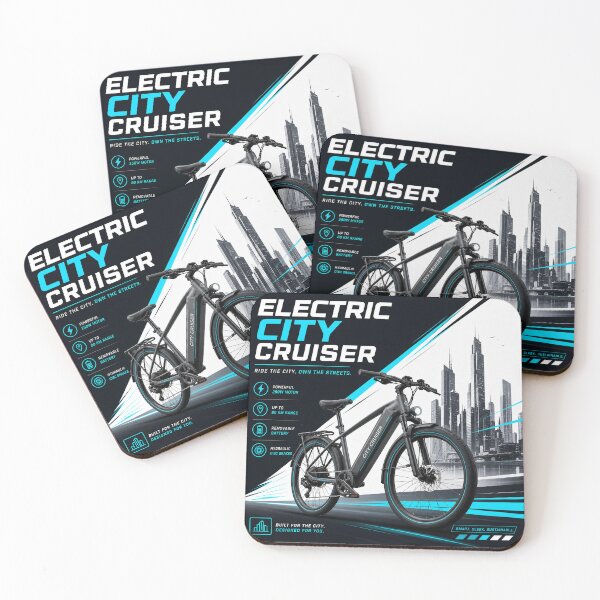 Item preview, Electric City Cruiser Urban E‑Bike Rider Shirt designed and sold by OMNITeeSigns.