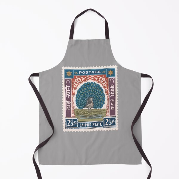 Item preview, Vintage Jaipur State Peacock Postage Stamp – Indian Royal Bird Art designed and sold by retrographics.