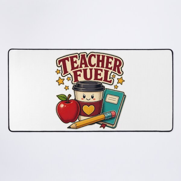 Item preview, Back to school Teacher Fuel Coffee Apple Books Funny Teacher Gift designed and sold by Uglyandcute.