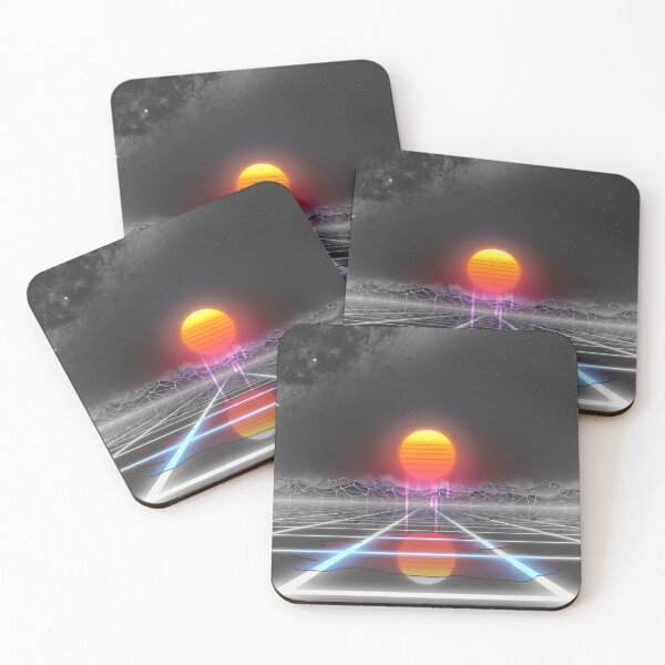 Item preview, Dripping colored sun in a synthwave landscape designed and sold by Gaia Dream Creation.