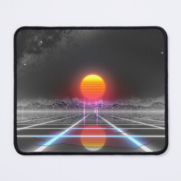 Item preview, Dripping colored sun in a synthwave landscape designed and sold by Gaia Dream Creation.