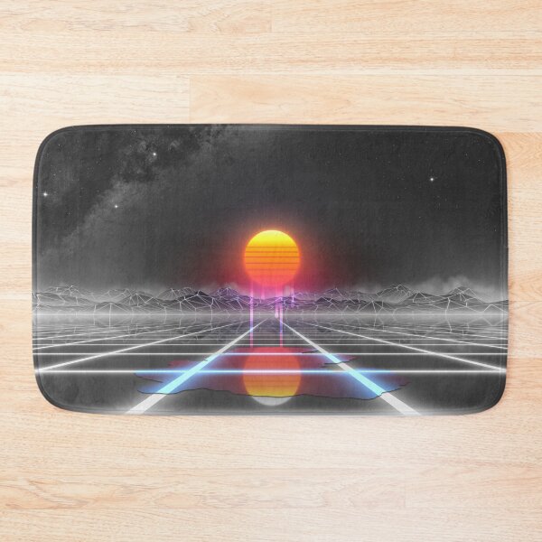 Item preview, Dripping colored sun in a synthwave landscape designed and sold by Gaia Dream Creation.
